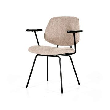 Armstoel Lynn - Beige Fletcher - 95572 - eetkamerstoelen, Nieuw, Stof
