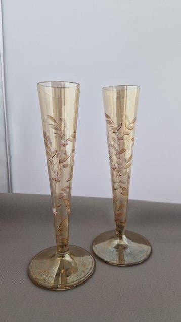 Drinkglas (2) - Glas - Art Nouveau likeur glazen