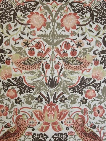 300x280 cm! Engelse William Morris-stof Strawberry Thief -