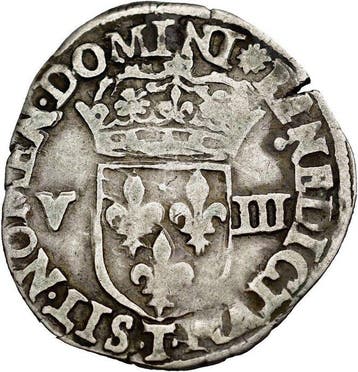 Frankrijk. Henri III (1574-1589). 1/8 Écu 1580-T, Nantes