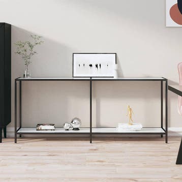 vidaXL Wandtafel 180x35x75,5 cm gehard glas wit, Verzenden, Nieuw