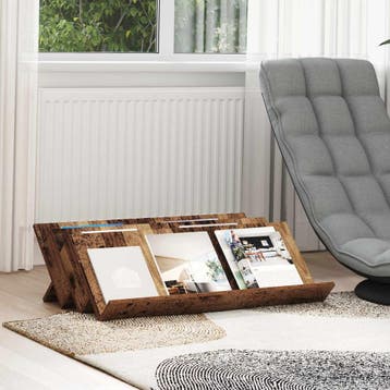 vidaXL Tijdschrift Rek Oudhout 90 x 53 x 28,5 cm Bewerkt, Verzenden, Nieuw