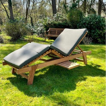 Luxe deckchair met kussenTuinmeubelen, Ophalen of Verzenden, Nieuw