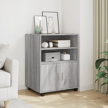 vidaXL Rolkast 60x48x81 cm bewerkt hout grijs sonoma, Verzenden, Nieuw