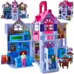 Ruhhy Kleurrijk Opvouwbaar poppenhuis met meubels – 6 kam., Ophalen of Verzenden, Nieuw