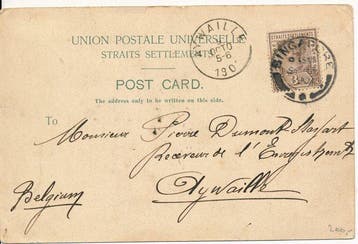 Straits Settlements 1901/1933 - Zes poststukken van Koningin, Gestempeld