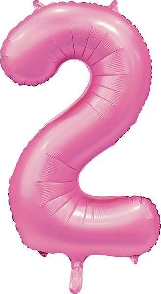 Folie Ballon Cijfer 2 Satin Roze 86 cm, Verzenden, Nieuw, Feestartikel, Verjaardag