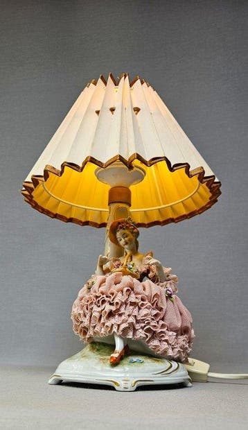 Lamp - Porselein - Boudoirlamp, Antiek en Kunst