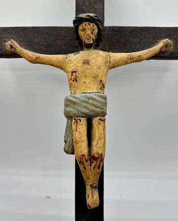 sculptuur, Cristo crocifisso - XIX secolo - 55 cm -