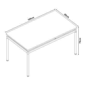 [en.casa] Eettafel Hemnes 100x60x75 cm eikenkleurig en zwart, Huis en Inrichting, Tafels | Eettafels, Verzenden, Nieuw