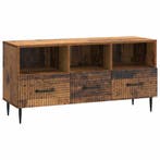 vidaXL TV-kast met lade Oud hout 102 x 34,5 x 50 cm Bewerkt, Minder dan 50 cm, Verzenden, Nieuw, Minder dan 100 cm