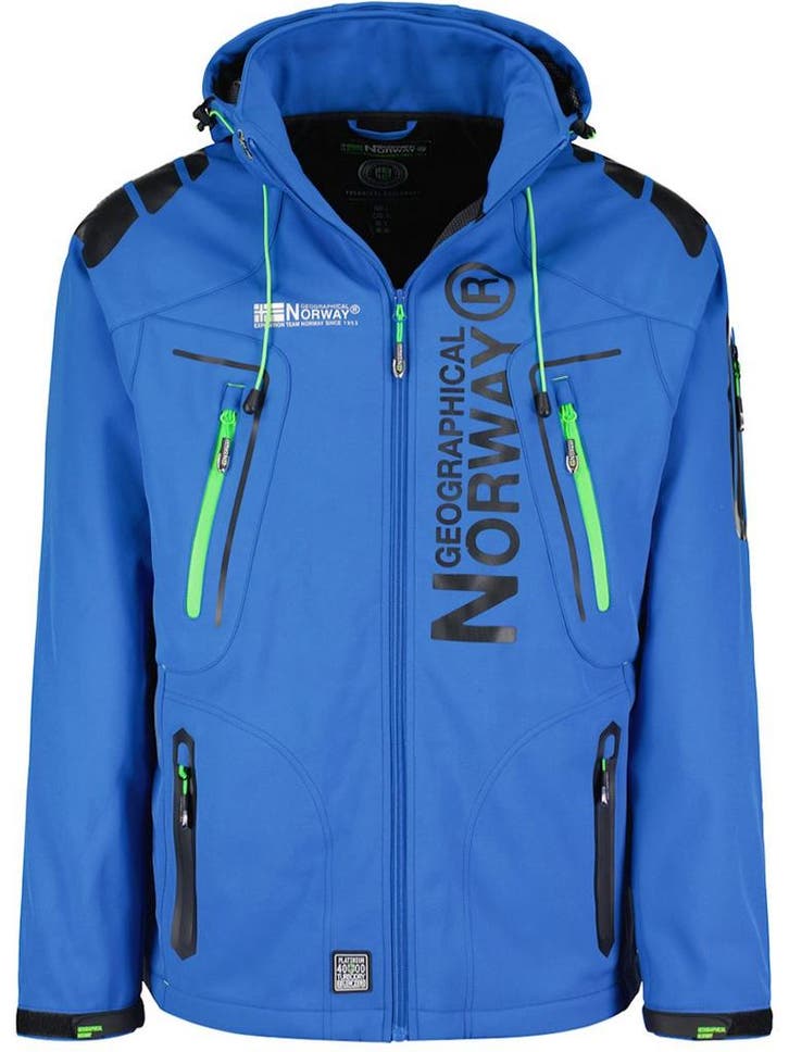 Geographical Norway Softshell Jas Heren Techno Blue Green, Kleding | Heren, Jassen | Zomer, Blauw, Nieuw, Verzenden