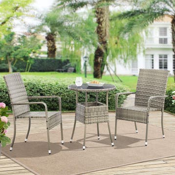 Polyrotan Tuintafel / Bijzettafel / Balkontafel Yoro - Rond, Tuin en Terras, Tuintafels, Verzenden, Nieuw