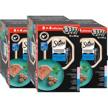 3x Sheba Kattenvoer Nat Classic Paté Vis Selectie Multipa.., Dieren en Toebehoren, Dierenvoeding, Verzenden, Kat