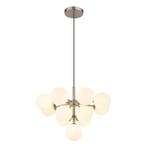 Hanglamp GRAPPY 56 cm 13-lichts Nickel, Ophalen of Verzenden, Nieuw, Metaal, 75 cm of meer