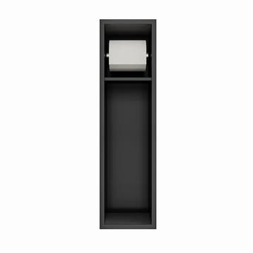 Inbouw toiletrolhouder-closetborstel houder mat zwart zonder, Verzenden, Nieuw