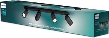 Philips Pongee opbouwspot - 4-lichts - zwart, Ophalen of Verzenden, Nieuw