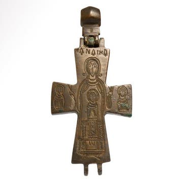 Byzantijns Brons (subliem !!!) Reliekenkruis hanger, Sieraden, Tassen en Uiterlijk