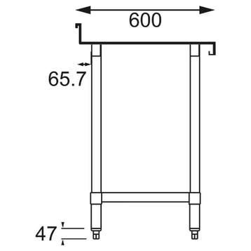 Demontabele RVS / Inox werktafel met achteropstand – 600 mm, Ophalen of Verzenden