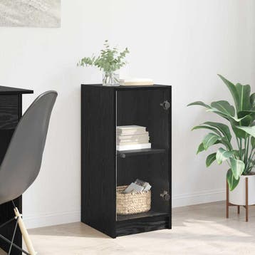 vidaXL Dressoir Zwart eiken 35 x 37 x 76 cm Bewerkt hout, Huis en Inrichting, Verzenden, Nieuw, Overige houtsoorten, Minder dan 50 cm