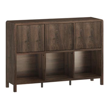 Dressoir Lukkodso walnootkleurig 110x30x77 cm [en.casa], Verzenden, Nieuw