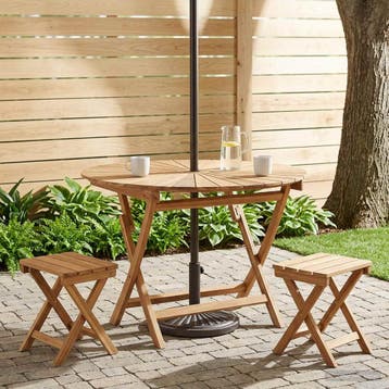 vidaXL Vouw Tuin Tafel Naturel Ø 110 x 75 cm Massief, Verzenden, Nieuw