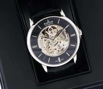 Edox - Les Bémonts Automatic Skeleton - Zonder minimumprijs, Sieraden, Tassen en Uiterlijk, Horloges | Heren, Nieuw