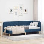 vidaXL Hoekbedframe Blauw 80 x 200 cm Stof, Verzenden, Nieuw, Blauw, Stof