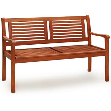 Tuinbank / Zitbank - Eucalyptushout -  120x56x88cm - Bruin, Tuin en Terras, Verzenden, Nieuw