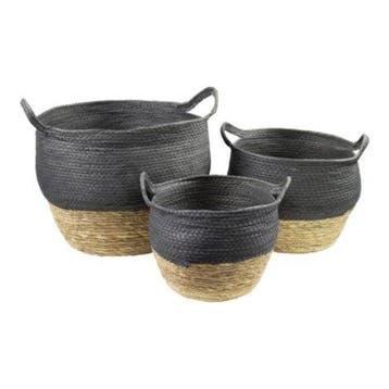 manden naturel zwart (set van 3), Verzenden, Nieuw