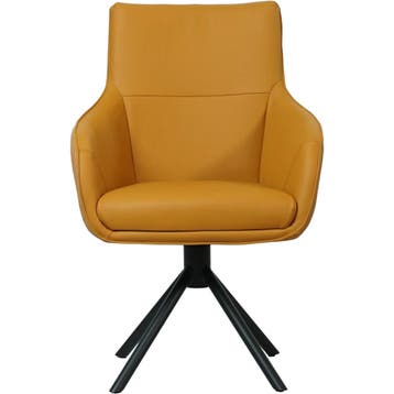 Leren draaibare eetkamerstoel Fancy Duo - Kenia Cognac en, Industrieel, Modern, Scandinavisch, Nieuw, Leer, Ophalen of Verzenden
