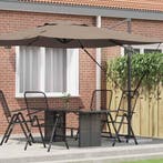 vidaXL Roma Parasol Taupe 286 x 284 x 265 cm Aluminium en, Tuin en Terras, Verzenden, Nieuw, 2 tot 3 meter