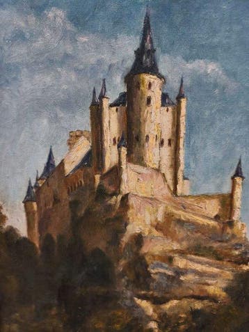 Escuela Impresionista Europea (XX) - El Castillo, Antiek en Kunst, Kunst | Schilderijen | Klassiek