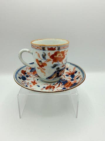 Fine Chinese Imari Export Porcelain Cup and Saucer —