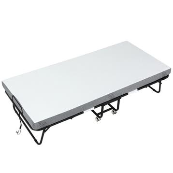 Gastenbed, Vouwbed, Reisbed Met Wielen, Matras, Staal, Wit+Z, Verzenden, Nieuw