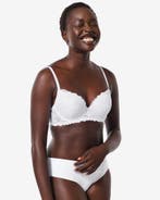 HEMA Damesbrazilian micro met kant wit, Verzenden, Wit