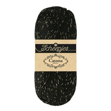 Scheepjes Catona Shine - 110 Jet Black - Gold - Katoengare, Ophalen of Verzenden, Nieuw