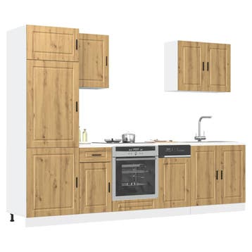 vidaXL 7-delige Keukenkastenset Kalmar bewerkt hout, Verzenden, Nieuw, Bruin