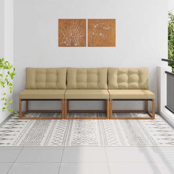 vidaXL 3 Stuk Buiten Midden Sofa Massief Acaciahout en, Tuin en Terras, Tuinsets en Loungesets, Verzenden, Nieuw, 3 zitplaatsen