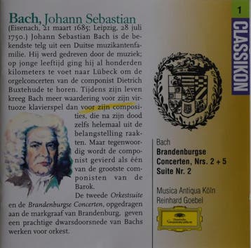Bach, Musica Antiqua Köln, Reinhard Goebel - Brandenburgse C, Ophalen of Verzenden, Gebruikt