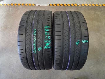 285/30/21 103V* CONTINENTAL ZOMERBANDEN 5,6MM PROFIEL 2X, Ophalen, Gebruikt, 285 mm, 21 inch