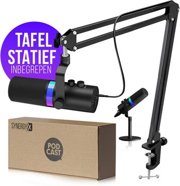 Microfoon - Gaming Microfoon - Met standaard - Zwart - Syner, Verzenden, Zo goed als nieuw