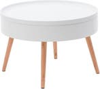 Witte Salontafel | Compact | Opbergruimte | Nieuw, Eenpersoons, Minder dan 75 cm, Hoekbank, Nieuw