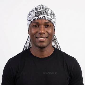 Durag / Du-rag / Do-rag / Bandana - Unisex - Wit en Zwart Bo, Ophalen of Verzenden, Nieuw