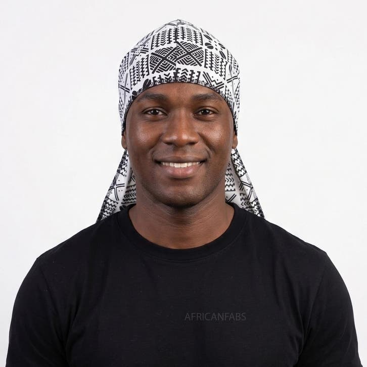 Durag / Du-rag / Do-rag / Bandana - Unisex - Wit en Zwart Bo, Kleding | Heren, Hoeden en Petten, Nieuw, Ophalen of Verzenden