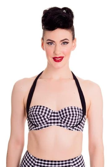 Hell Bunny, Elise Bikini in Black White Gingham small/ mediu, Verzenden, Nieuw