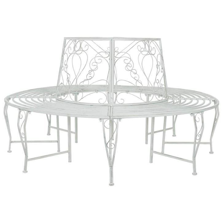 vidaXL Boom bank 8-Aantal zitplaatsen Ø 160 x 89 cm Staal, Tuin en Terras, Tuinbanken, Nieuw, Metaal, Verzenden