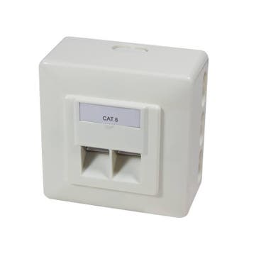 Combi Inbouw + opbouwdoos CAT6 2x RJ45 RAL9010, Ophalen of Verzenden, Nieuw