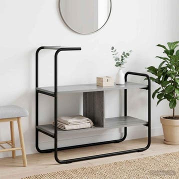 vidaXL Consoletafel Grijs Sonoma 80 x 35 x 75 cm Bewerkt, Huis en Inrichting, Tafels | Salontafels, Verzenden, Nieuw, Overige houtsoorten