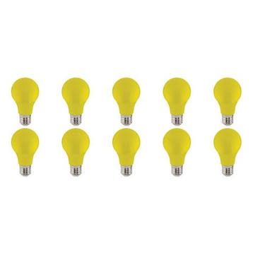 LED Lamp 10 Pack - Geel Gekleurd - E27 Fitting - 3W, Ophalen of Verzenden, Nieuw, Overige materialen, Overige fittingen